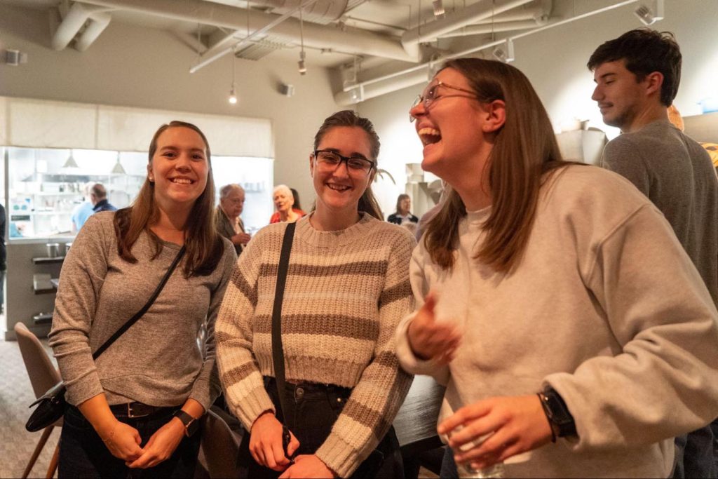 Level 2 Students mix and mingle with guests at the Season Opener